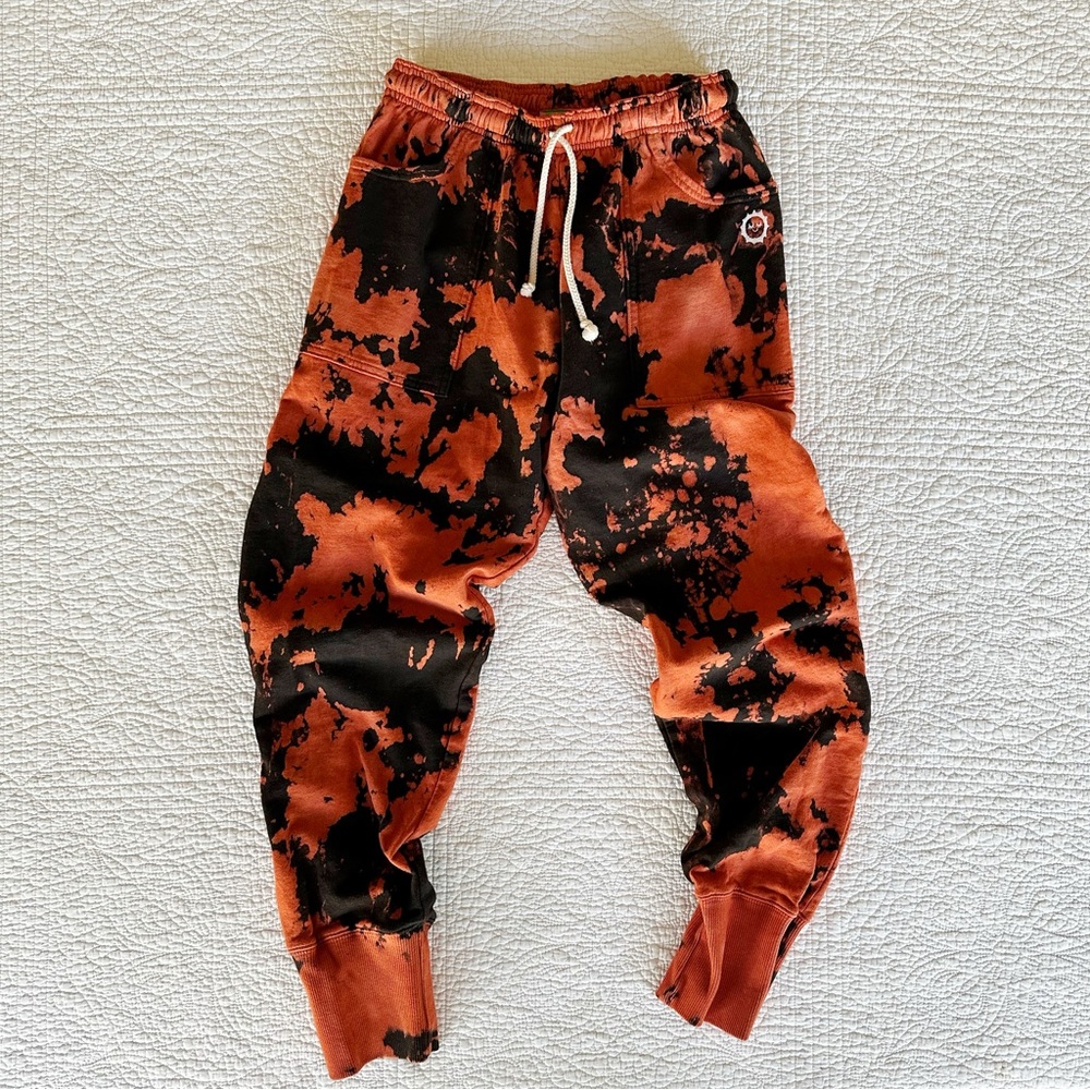 Big Bud Press Orange and Black Tie-Dye Joggers RARE